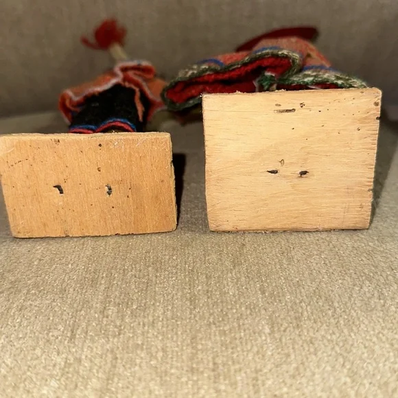 VINTAGE Peruvian Dolls Hand Woven and Painted Folk Art Boy Girl With Baby - Picture 6 of 6